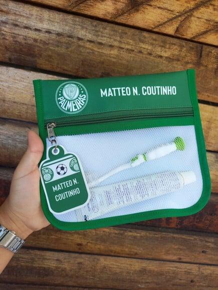 Estojo Higiene Bucal Personalizado Tema Palmeiras Escolar