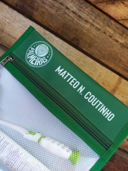 Estojo Higiene Bucal Personalizado Tema Palmeiras Escolar