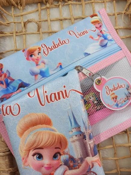Estojo Higiene Bucal Personalizado, Toalhinha Cinderela