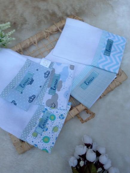 Fralda de Boca, Personalizada com Nome em Etiqueta.