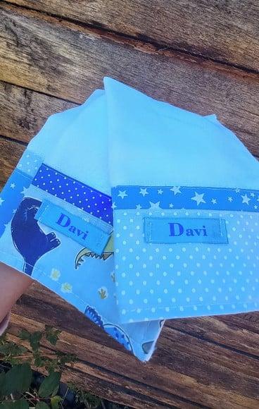 Fralda de Boca, Personalizada com Nome em Etiqueta.