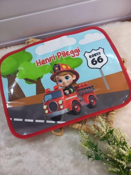 Jogo Americano Bombeiro Infantil Plastificado