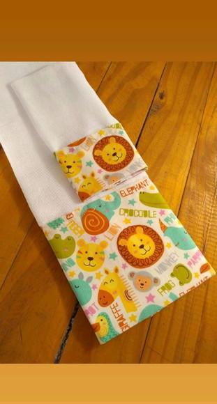 Kit 1 Fralda de Ombro, 1 Fraldinha Boca Bebe 100% Algodão