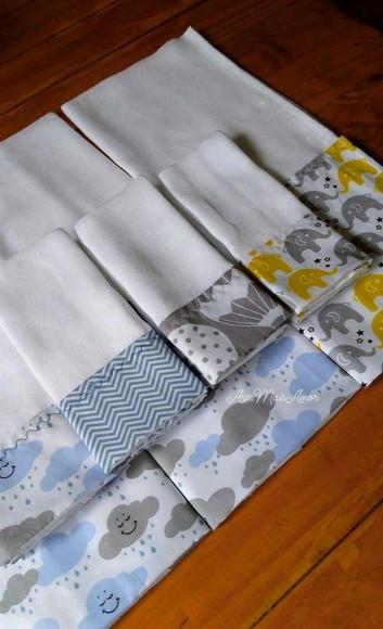 Kit 3x Fralda de Ombro, 3x Fraldinha Boca Bebe 100% Algodão.