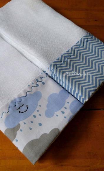 Kit 3x Fralda de Ombro, 3x Fraldinha Boca Bebe 100% Algodão.