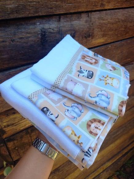 Kit 4x Fralda de Ombro, 2x Toalha Fralda 100% Algodão Bebe
