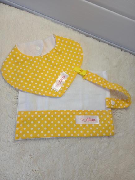 Kit Babador + Fralda de Boca Pequena + Prendedor de chupeta