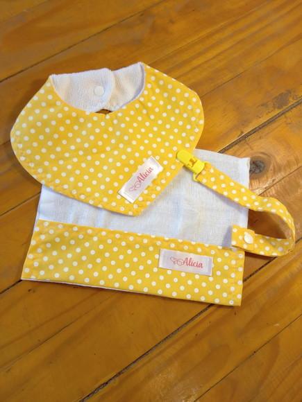 Kit Babador + Fralda de Boca Pequena + Prendedor de chupeta