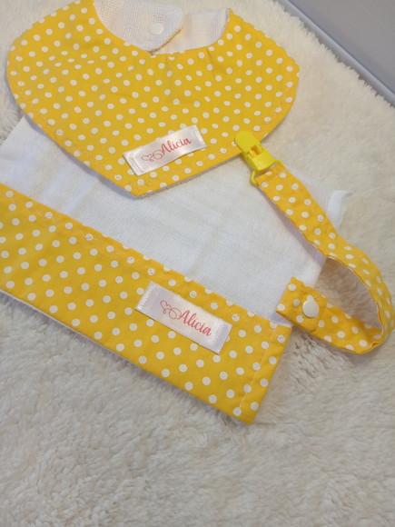 Kit Babador + Fralda de Boca Pequena + Prendedor de chupeta