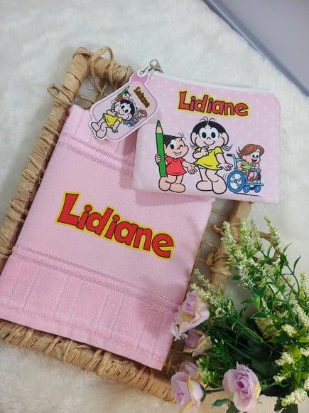 Necessaire Bolsinha Personalizada com Toalhinha Escola Festa