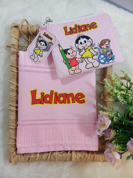 Necessaire Bolsinha Personalizada com Toalhinha Escola Festa