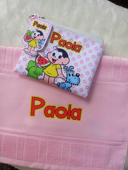 Necessaire Bolsinha Personalizada com Toalhinha Escola Festa