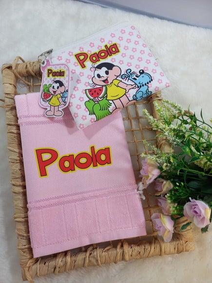 Necessaire Bolsinha Personalizada com Toalhinha Escola Festa