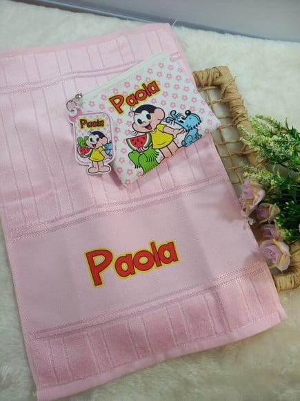 Necessaire Bolsinha Personalizada com Toalhinha Escola Festa