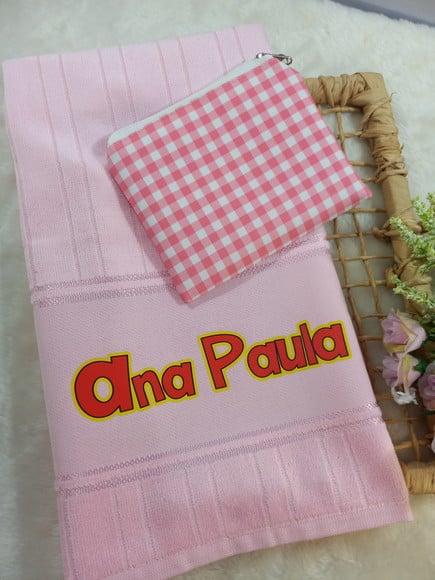 Necessaire Bolsinha Personalizada com Toalhinha Escola Festa