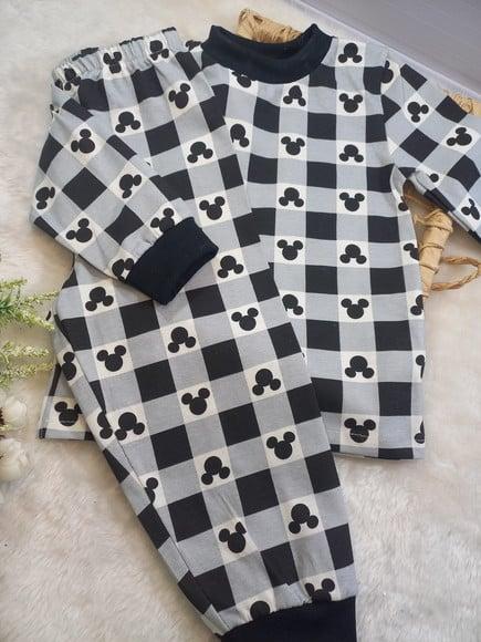 Pijama Infantil Malha Algodão Longo de Frio Inverno Mickey 1