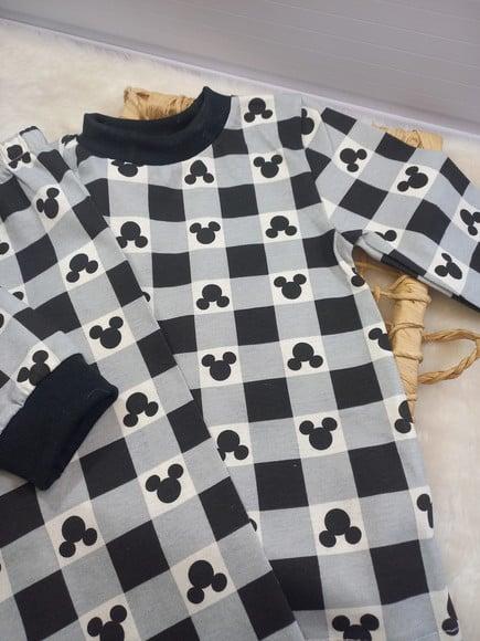 Pijama Infantil Malha Algodão Longo de Frio Inverno Mickey 1