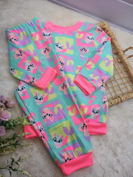 Pijama Infantil Malha Algodão Longo de Frio Inverno Puket 2