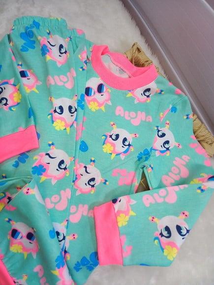 Pijama Infantil Malha Algodão Longo de Frio Inverno Puket 4