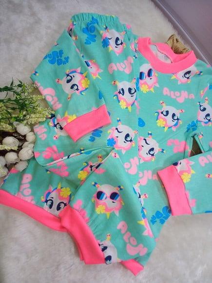 Pijama Infantil Malha Algodão Longo de Frio Inverno Puket 4