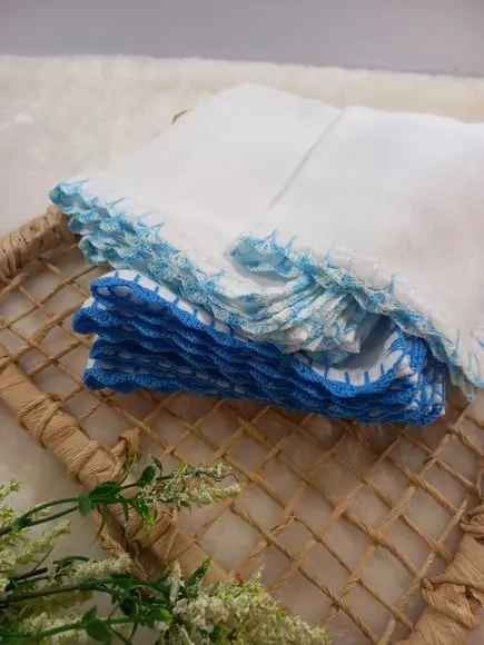 10x Fralda de Boca Crochê 100% Algodão Babita Paninho Bebê