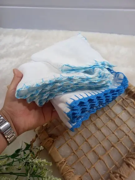10x Fralda de Boca Crochê 100% Algodão Babita Paninho Bebê