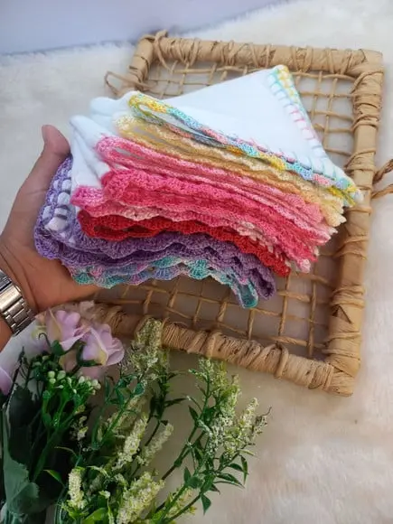 10x Fralda de Boca Crochê 100% Algodão Babita Paninho Bebê