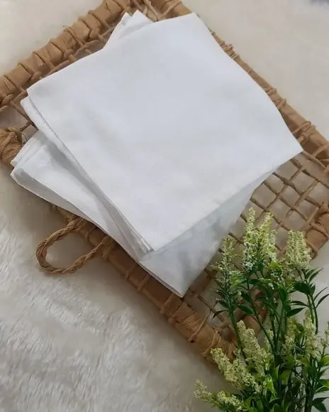 10x Fralda de Boca Pano Branca 100% Algodão com Bainha 36x40