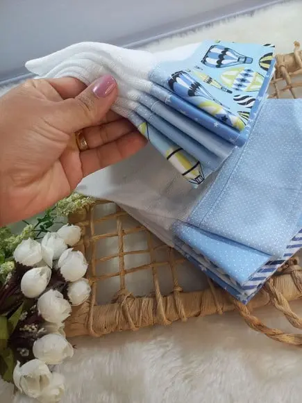 10x Fraldinha Boca, Babete, 100% Algodão, Enxoval do Bebê.