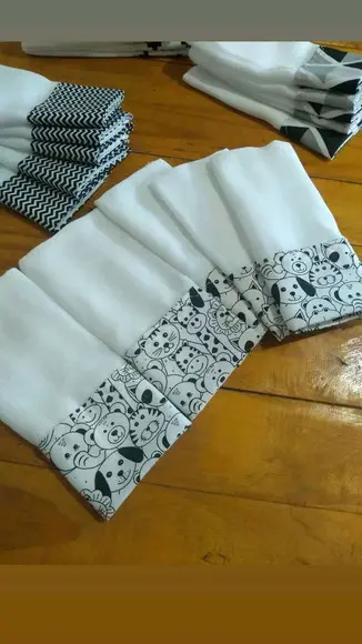 10x Fraldinha Boca, Babete, 100% Algodão, Enxoval do Bebê.
