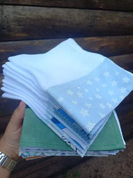 15x Fraldinha Pano Babete Boca 100% Algodão Enxoval do Bebê.