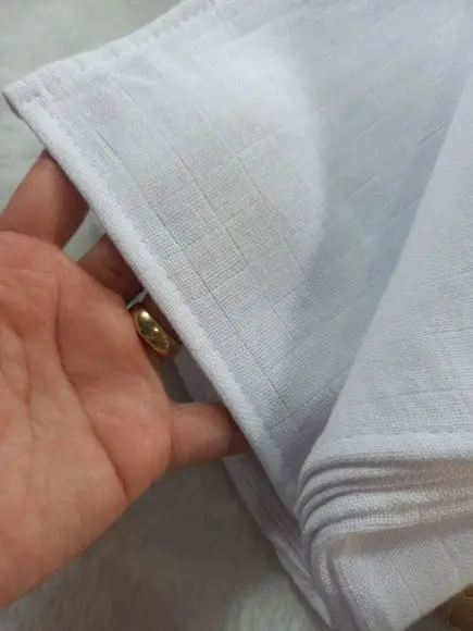 1x Fralda Premium de Pano Branca Algodão com Bainha 38x38