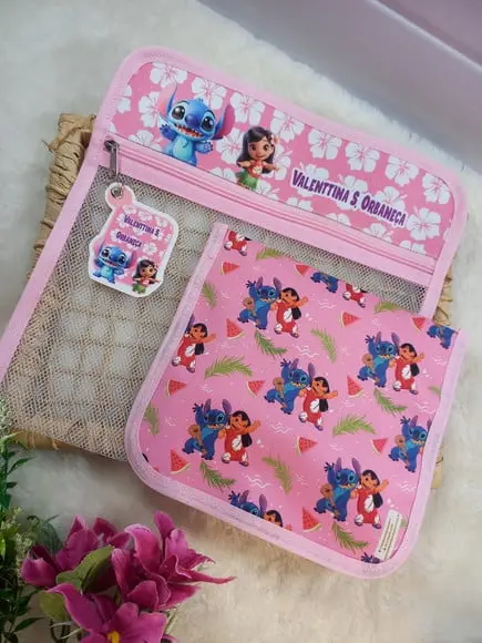 2 x Saquinho Personalizado, Infantil 30x30 1x Estojo Bucal.