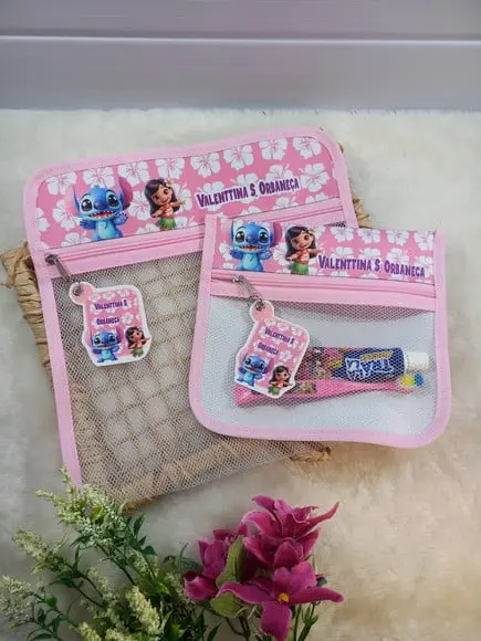 2 x Saquinho Personalizado, Infantil 30x30 1x Estojo Bucal.