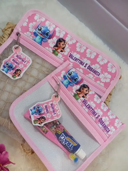 2 x Saquinho Personalizado, Infantil 30x30 1x Estojo Bucal.