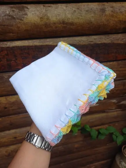 2x Fralda de Boca Crochê 100% Algodão Babita Paninho Bebê