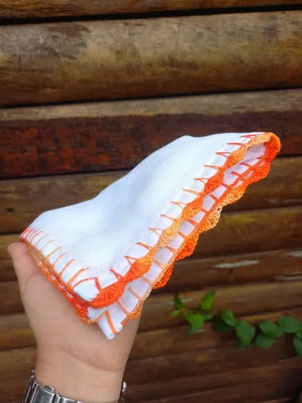 2x Fralda de Boca Crochê 100% Algodão Babita Paninho Bebê
