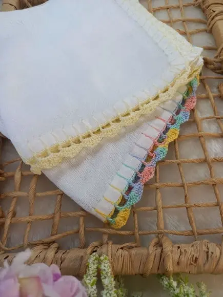 2x Fralda de Boca Crochê 100% Algodão Babita Paninho Bebê