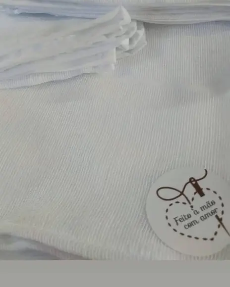 2x Fralda de Ombro Branca 100% Algodão em Bainha 36x80