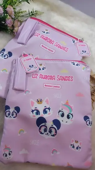 2x Saquinho para Roupas Suja e Limpa Personalizado Escolinha