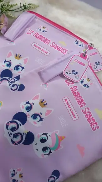 2x Saquinho para Roupas Suja e Limpa Personalizado Escolinha