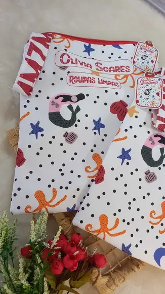 2x Saquinho para Roupas Suja e Limpa Personalizado Escolinha