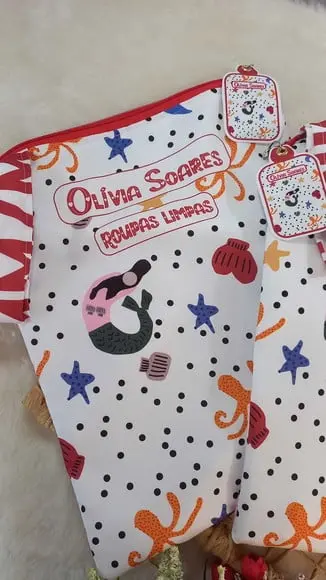2x Saquinho para Roupas Suja e Limpa Personalizado Escolinha