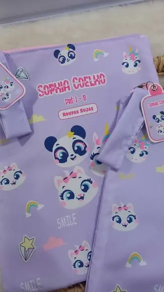 2x Saquinho para Roupas Suja e Limpa Puket Multi Bichos