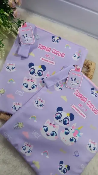 2x Saquinho para Roupas Suja e Limpa Puket Multi Bichos