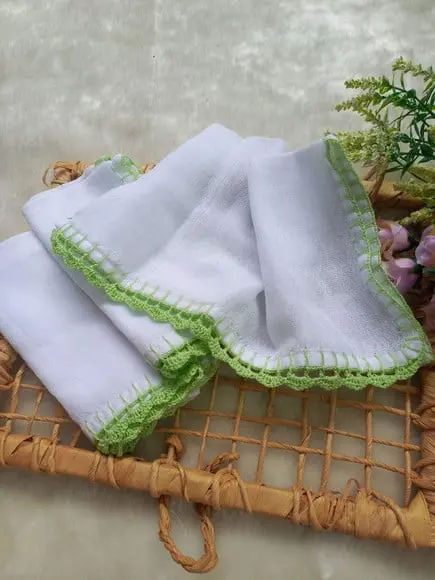 3x Fralda de Boca Crochê 100% Algodão Babita Paninho Bebê
