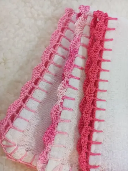 3x Fralda de Boca Crochê 100% Algodão Babita Paninho Bebê