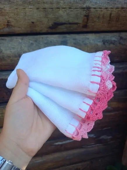3x Fralda de Boca Crochê 100% Algodão Babita Paninho Bebê