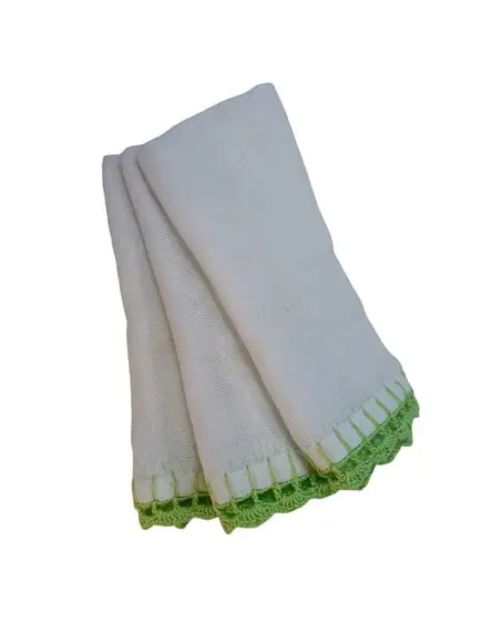 3x Fralda de Boca Crochê 100% Algodão Babita Paninho Bebê