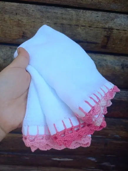3x Fralda de Boca Crochê 100% Algodão Babita Paninho Bebê